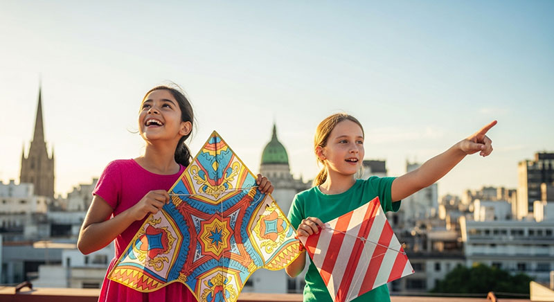 Kite flying in Buenos Aires