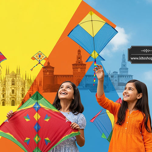 Kite flying in Milan