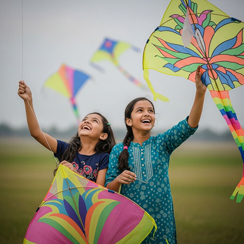 Kite flying in Milan