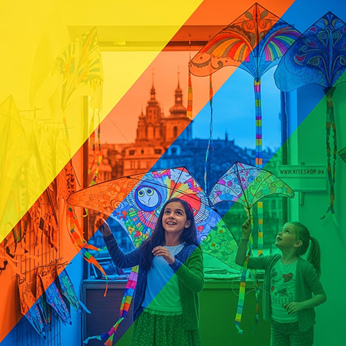 Kite flying in Prague