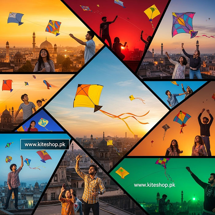 Basant kite festival colorful kites in the sky