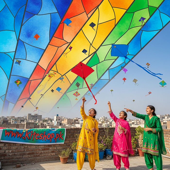 Basant kite festival colorful kites in the sky