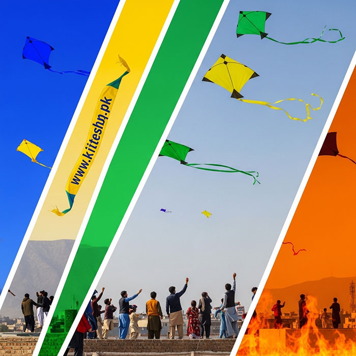 Basant kite festival colorful kites in the sky