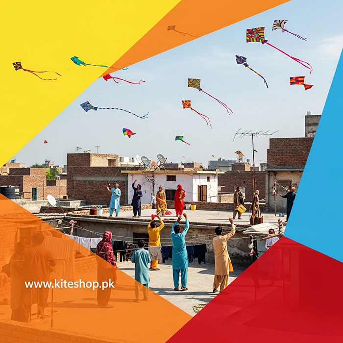 Basant kite festival colorful kites in the sky