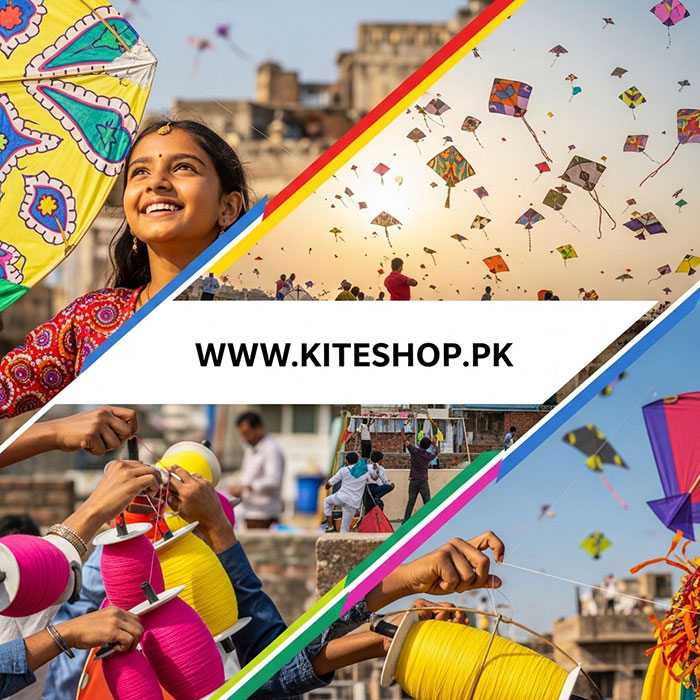 Basant kite festival colorful kites in the sky