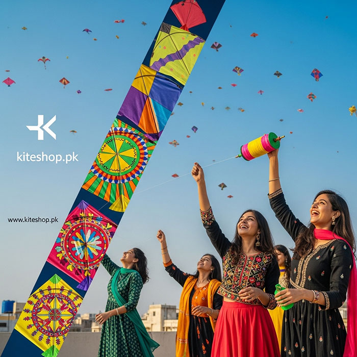 Basant kite festival colorful kites in the sky