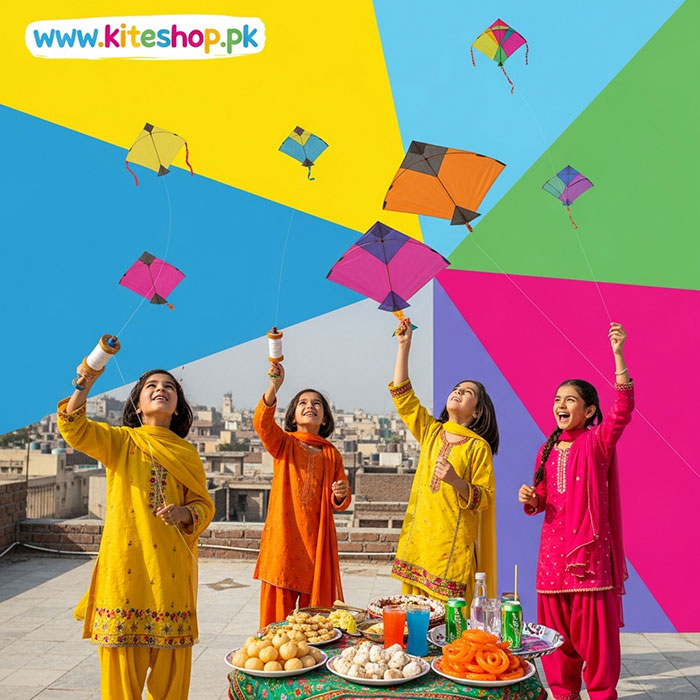 Basant kite festival colorful kites in the sky