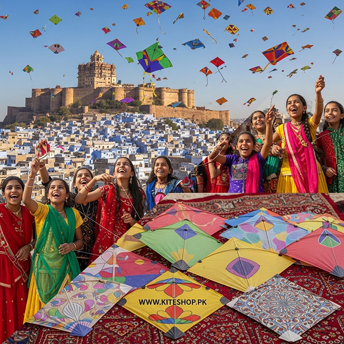 Basant kite festival colorful kites in the sky
