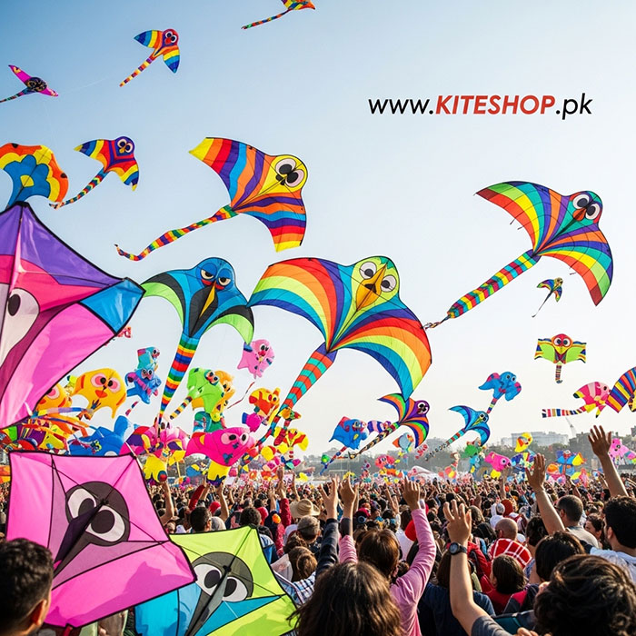 Basant kite festival colorful kites in the sky