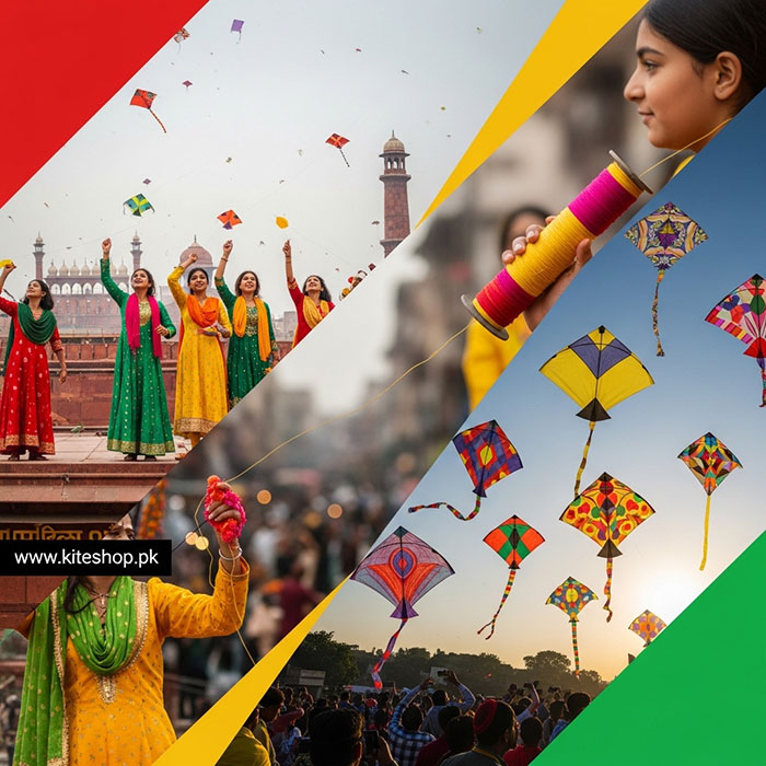 Basant kite festival colorful kites in the sky