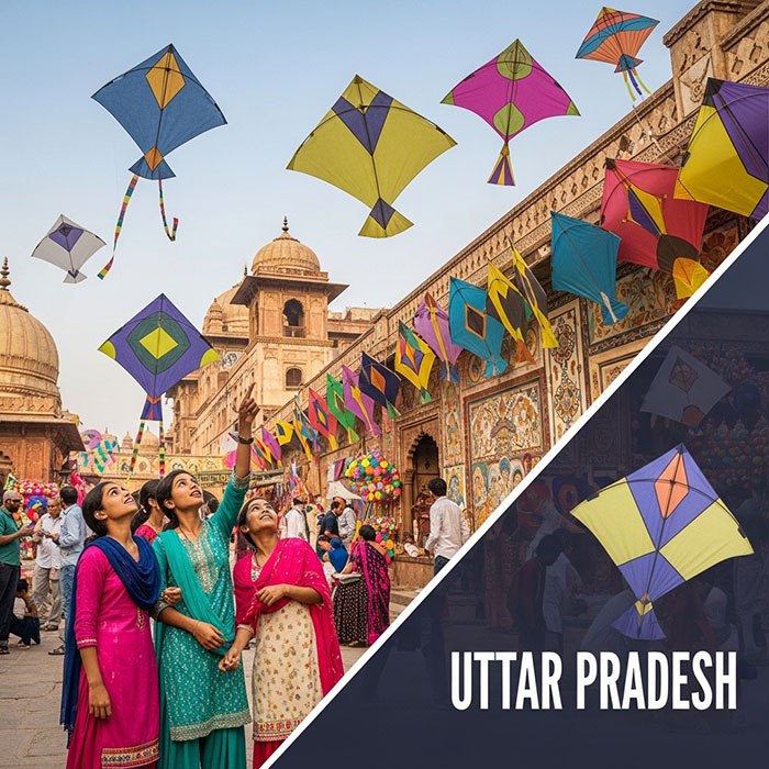 Basant kite festival colorful kites in the sky