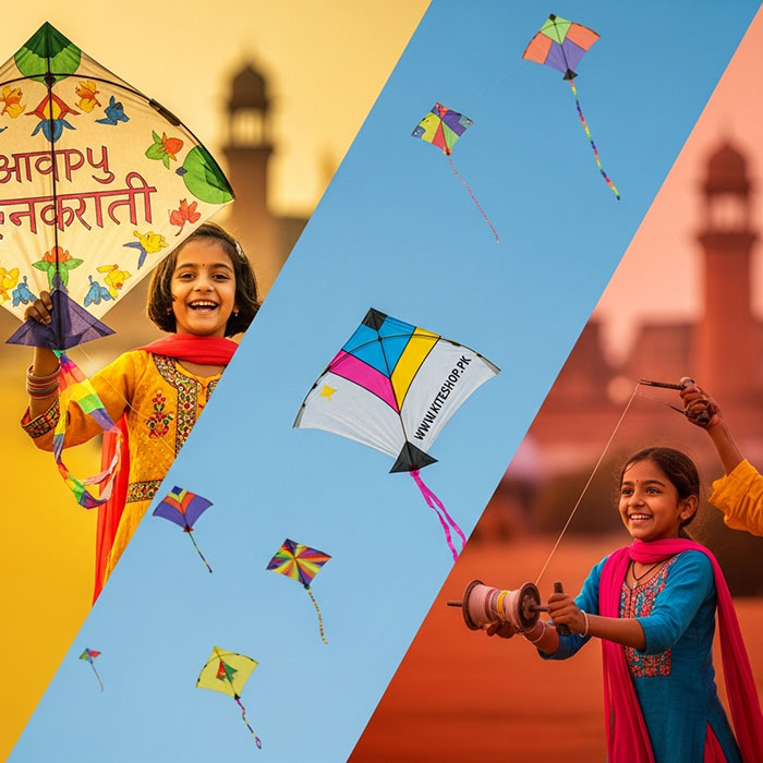 Basant kite festival colorful kites in the sky