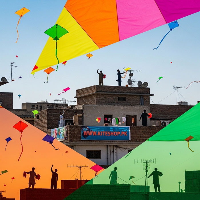 Basant kite festival colorful kites in the sky