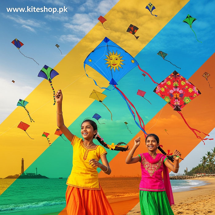 Basant kite festival colorful kites in the sky