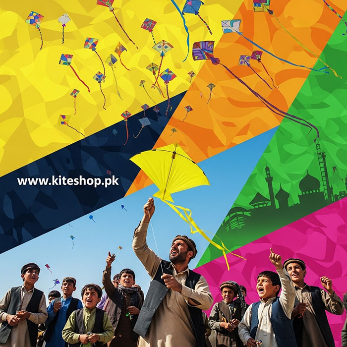 Basant kite festival colorful kites in the sky