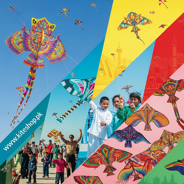 Basant kite festival colorful kites in the sky