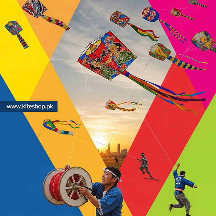 Basant kite festival colorful kites in the sky