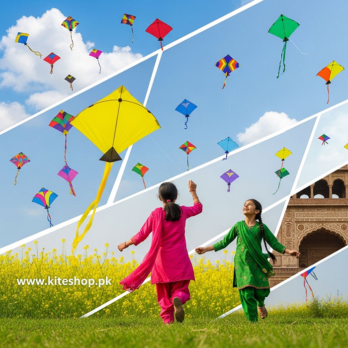 Basant kite festival colorful kites in the sky