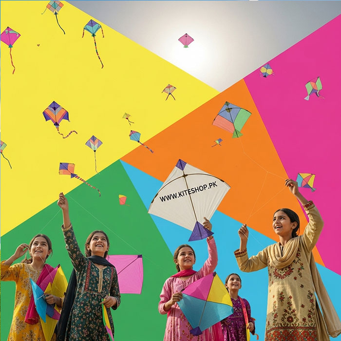 Basant kite festival colorful kites in the sky