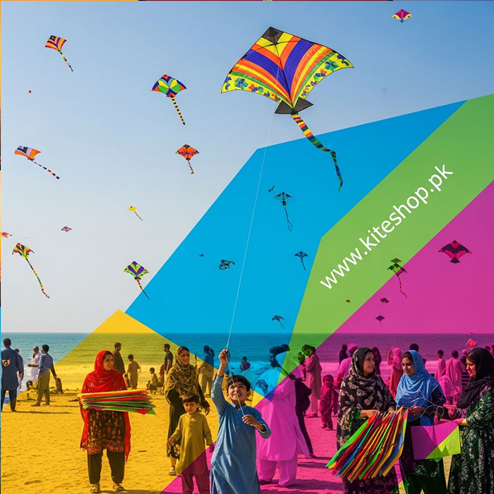 Basant kite festival colorful kites in the sky